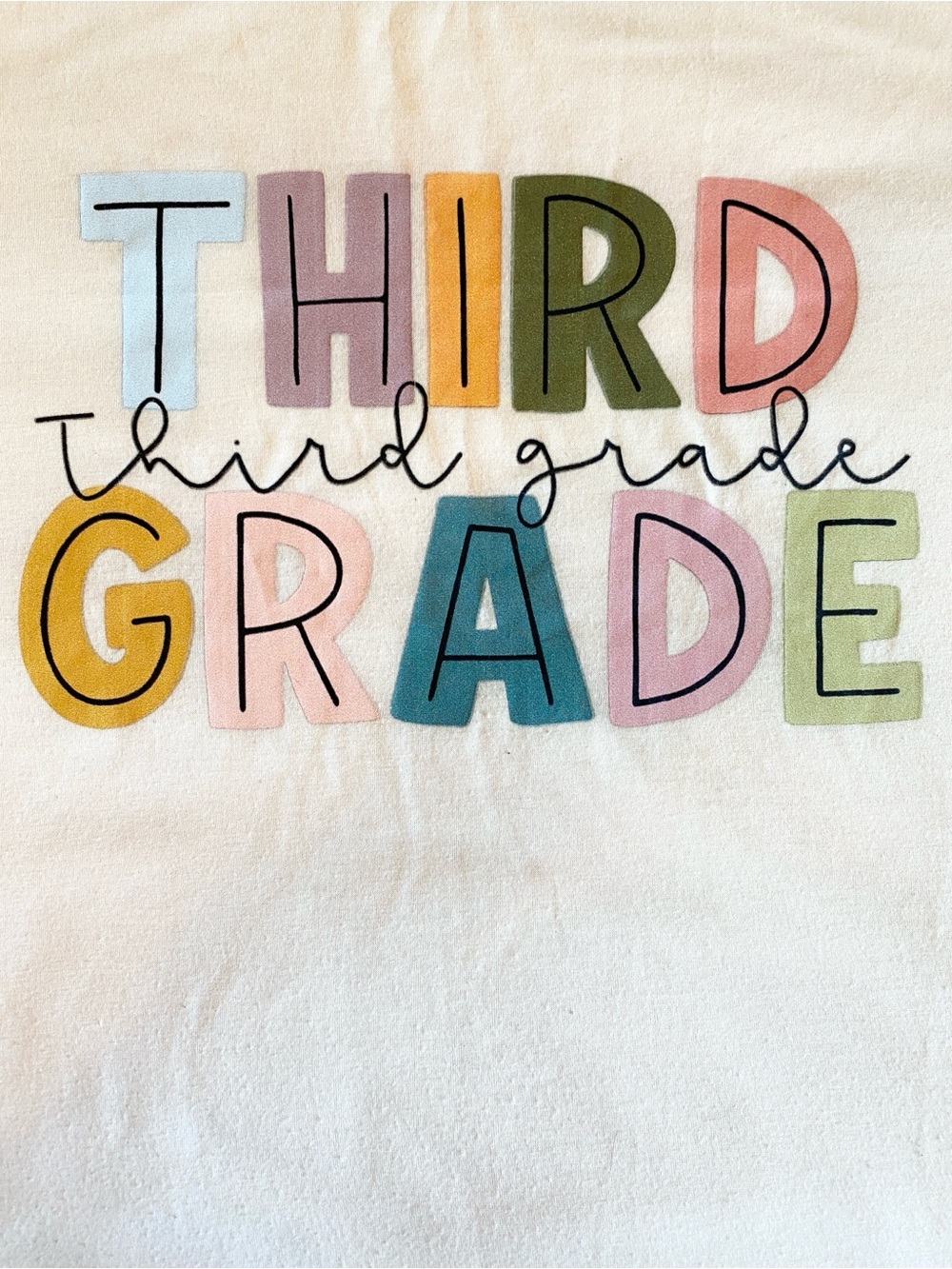 Gildan Cream/ Pink Third Grade Teacher Tee